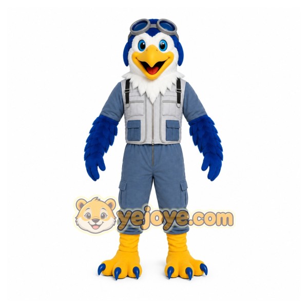 Blue Bird Mascot Costume with Custom Logo Blue Bird Mascot Costume with Custom Logo
