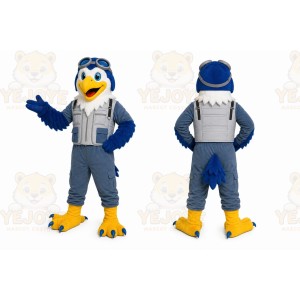 Blue Bird Mascot Costume with Custom Logo