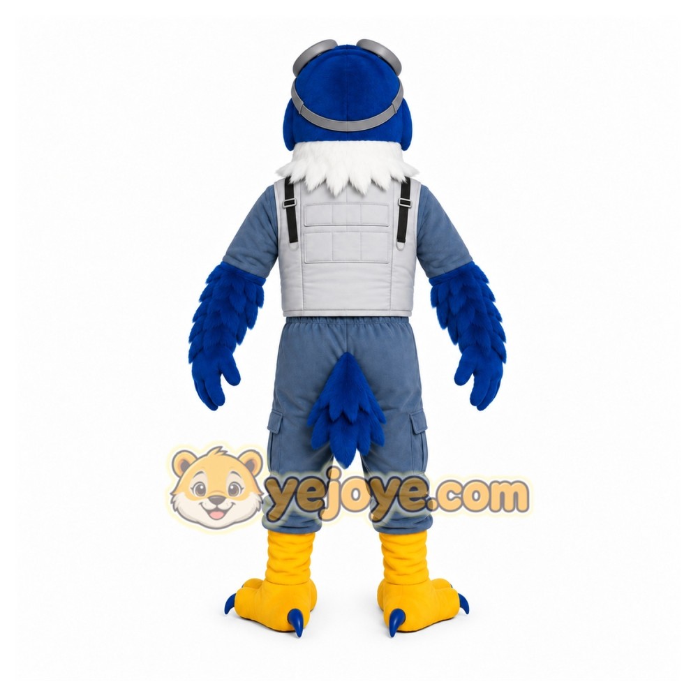 Blue Bird Mascot Costume with Custom Logo