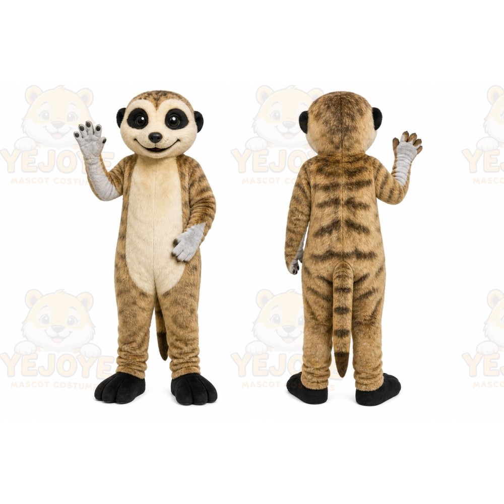 Brown Meerkat Mascot Costume with Custom Logo