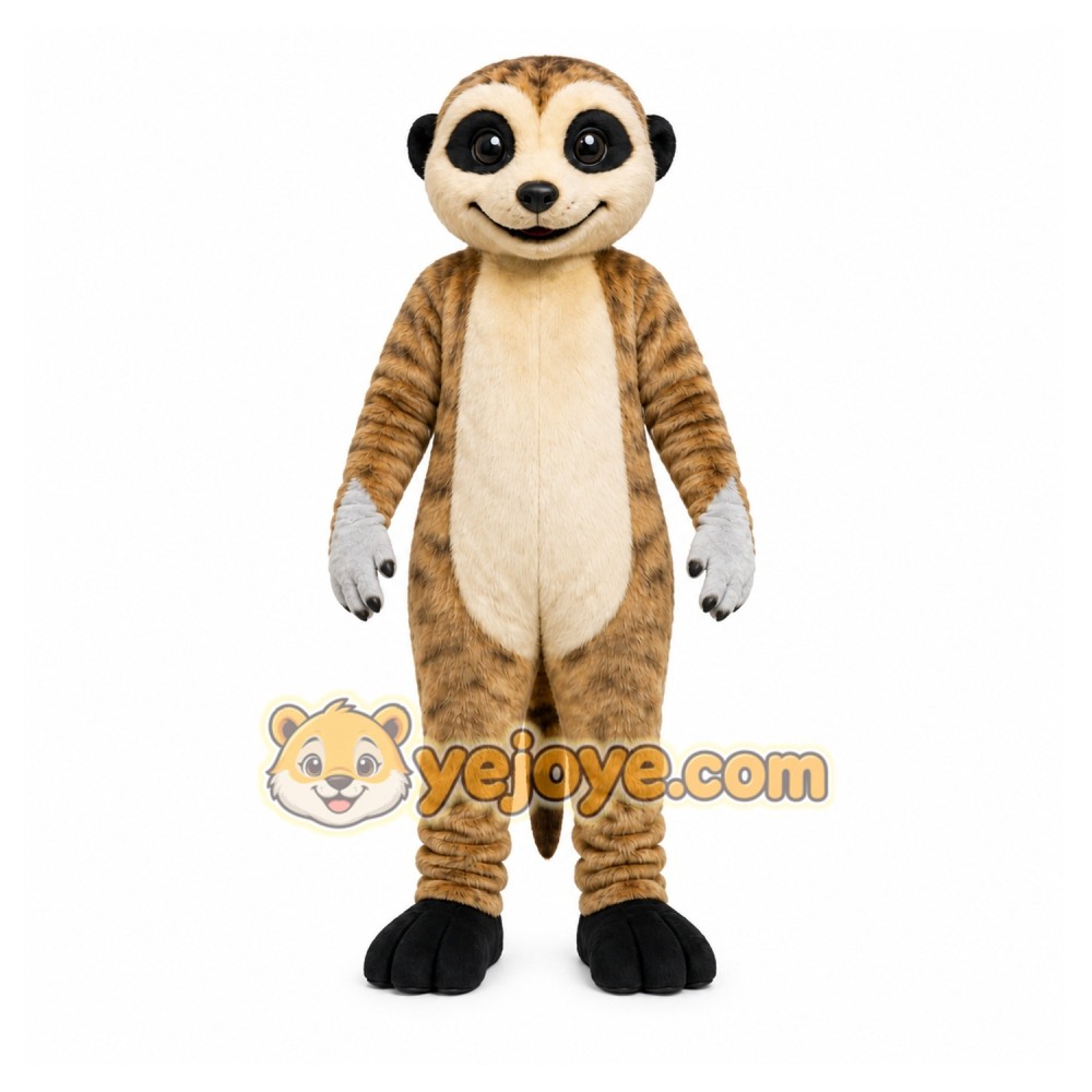 Brown Meerkat Mascot Costume with Custom Logo Brown Meerkat Mascot Costume with Custom Logo