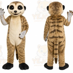 Brown Meerkat Mascot Costume with Custom Logo