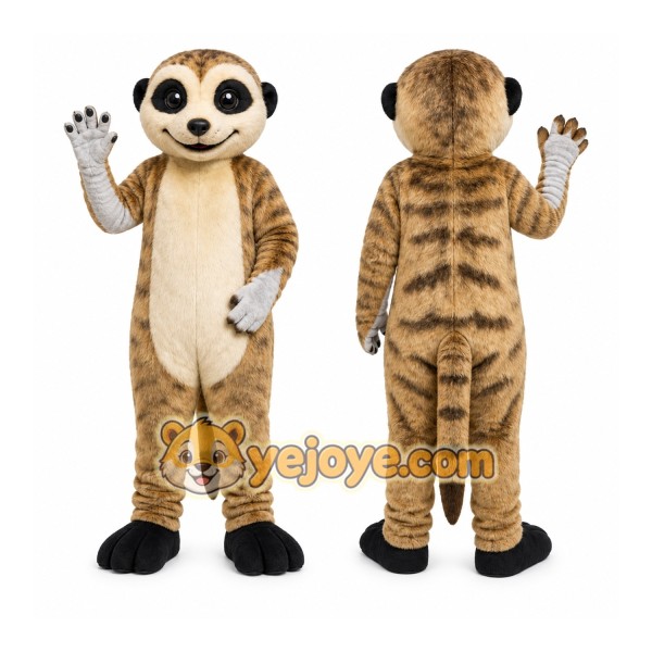 Brown Meerkat Mascot Costume with Custom Logo