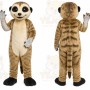 Brown Meerkat Mascot Costume with Custom Logo