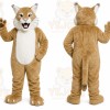 Brown Cougar Mascot Costume with Custom Logo