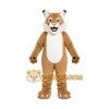 Brown Cougar Mascot Costume with Custom Logo