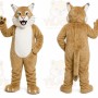 Brown Cougar Mascot Costume with Custom Logo
