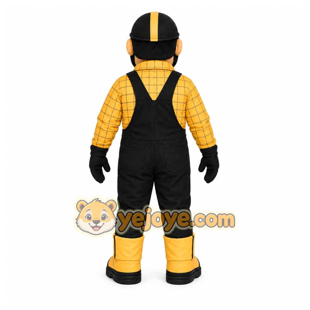Yellow Worker Mascot Costume with Custom Logo Yellow Worker Mascot Costume with Custom Logo