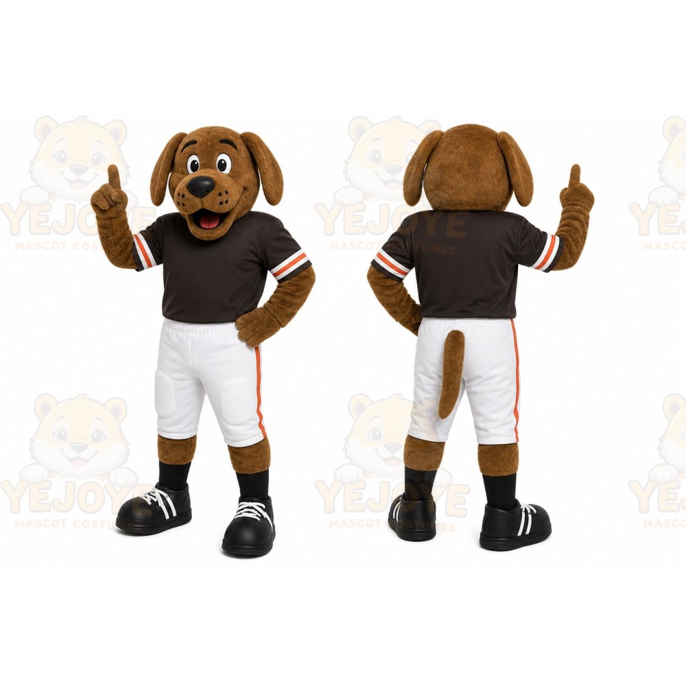 Brown Dog Mascot Costume with Custom Logo