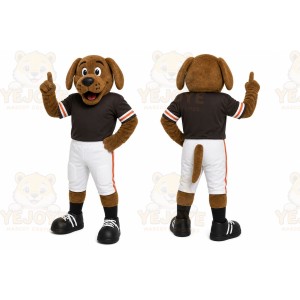 Brown Dog Mascot Costume with Custom Logo