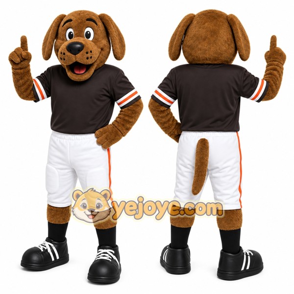 Brown Dog Mascot Costume with Custom Logo