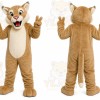 Brown Cougar Mascot Costume with Custom Logo