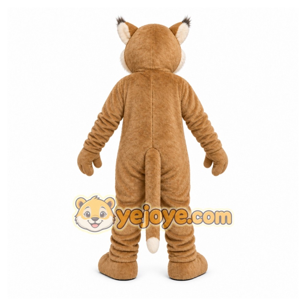 Brown Cougar Mascot Costume with Custom Logo Brown Cougar Mascot Costume with Custom Logo