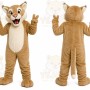 Brown Cougar Mascot Costume with Custom Logo