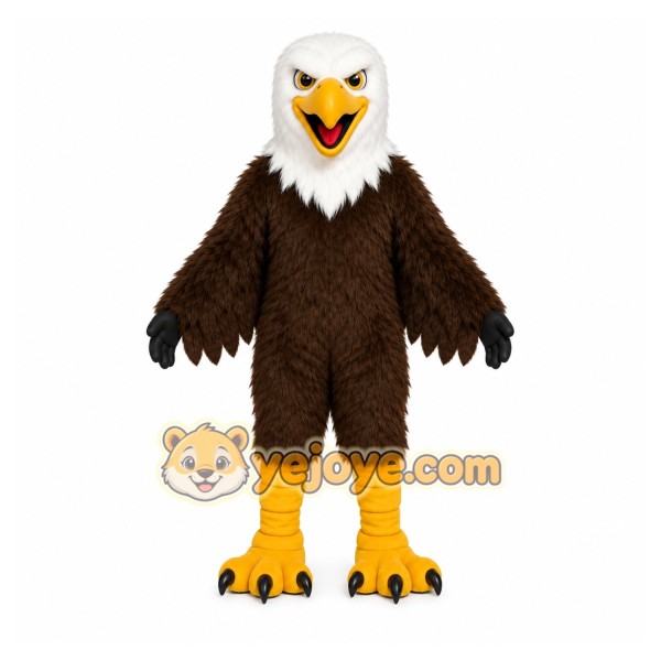 Brown Eagle Mascot Costume with Custom Logo