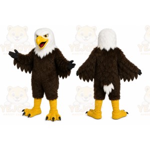 Brown Eagle Mascot Costume with Custom Logo