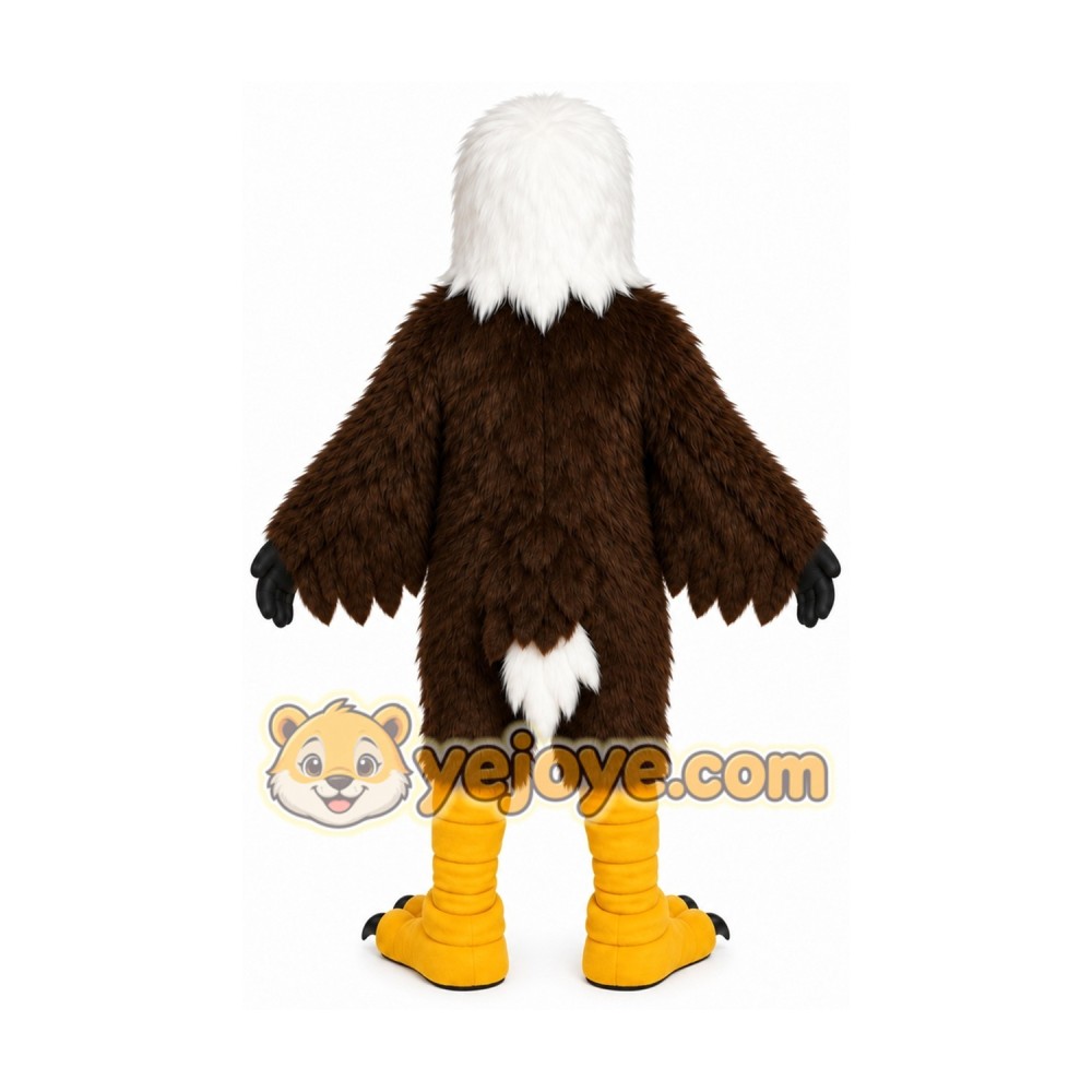Brown Eagle Mascot Costume with Custom Logo