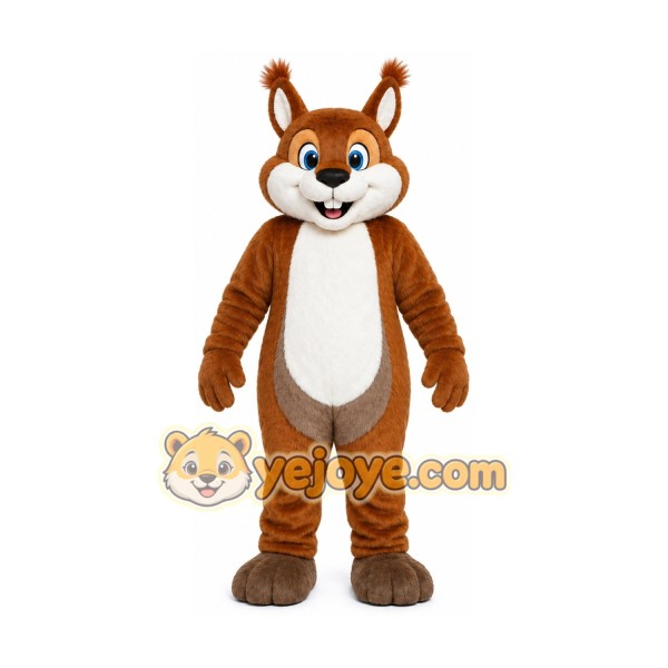 Brown Squirrel Mascot Costume with Custom Logo