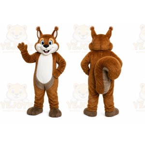 Brown Squirrel Mascot Costume with Custom Logo