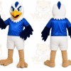 Blue Eagle Mascot Costume with Custom Logo