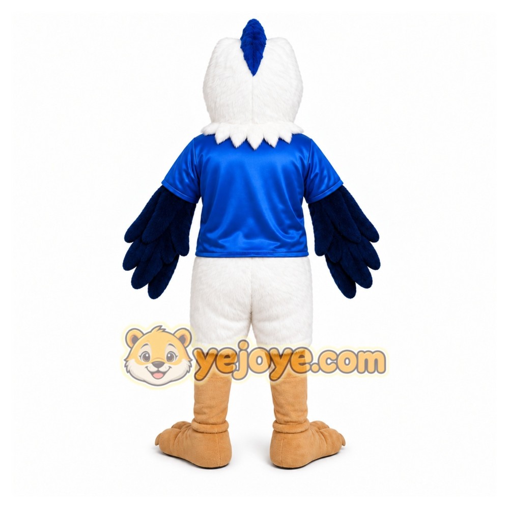Blue Eagle Mascot Costume with Custom Logo