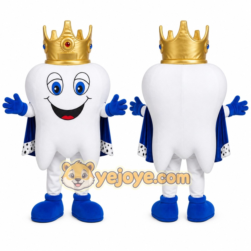 White Tooth Mascot Costume with Custom Logo White Tooth Mascot Costume with Custom Logo