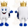 White Tooth Mascot Costume with Custom Logo