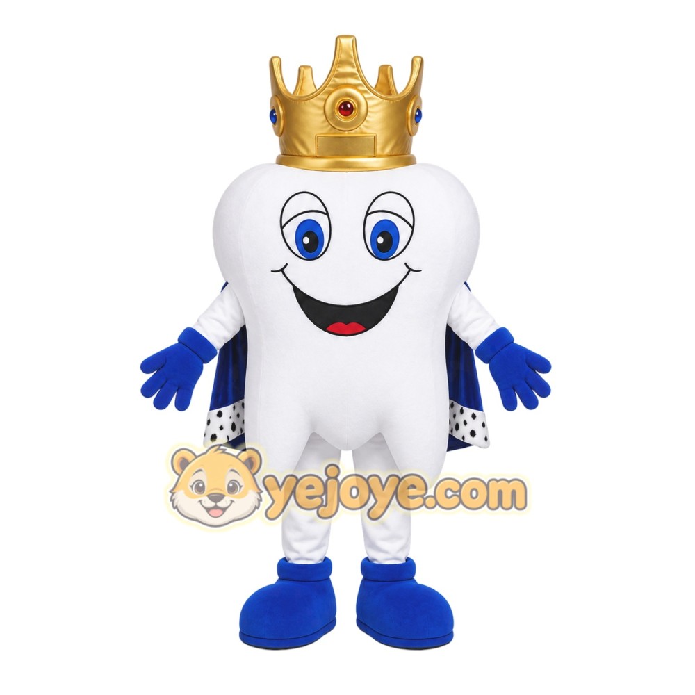 White Tooth Mascot Costume with Custom Logo White Tooth Mascot Costume with Custom Logo