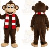 Brown Monkey Mascot Costume with Custom Logo