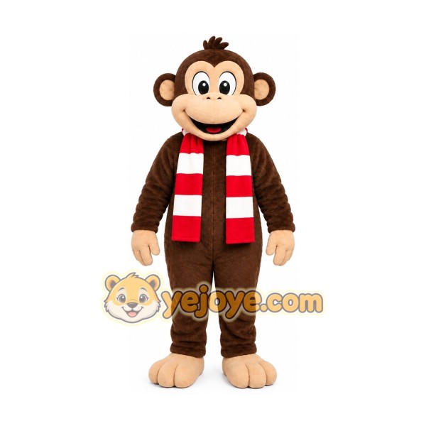Brown Monkey Mascot Costume with Custom Logo Brown Monkey Mascot Costume with Custom Logo