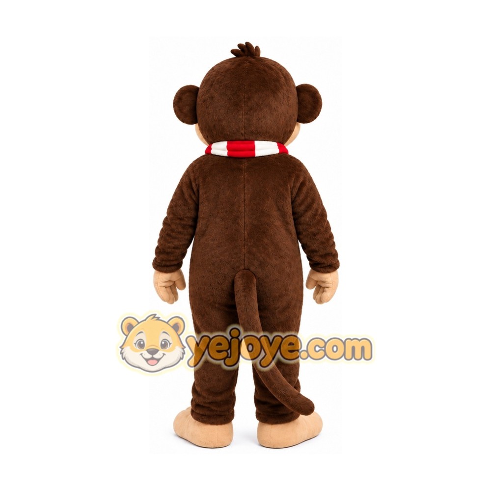 Brown Monkey Mascot Costume with Custom Logo Brown Monkey Mascot Costume with Custom Logo