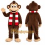 Brown Monkey Mascot Costume with Custom Logo