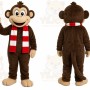 Brown Monkey Mascot Costume with Custom Logo