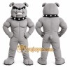 Gray Bulldog Mascot Costume with Custom Logo Gray Bulldog Mascot Costume with Custom Logo