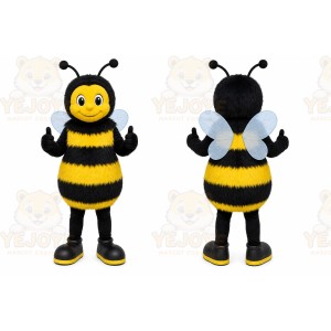 Yellow Bee Mascot Costume with Custom Logo