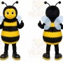 Yellow Bee Mascot Costume with Custom Logo