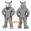 Gray Rhino Mascot Costume with Custom Logo Gray Rhino Mascot Costume with Custom Logo