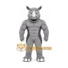 Gray Rhino Mascot Costume with Custom Logo Gray Rhino Mascot Costume with Custom Logo