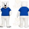 White Bear Mascot Costume with Custom Logo