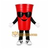 Red Cup Mascot Costume with Custom Logo