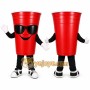 Red Cup Mascot Costume with Custom Logo