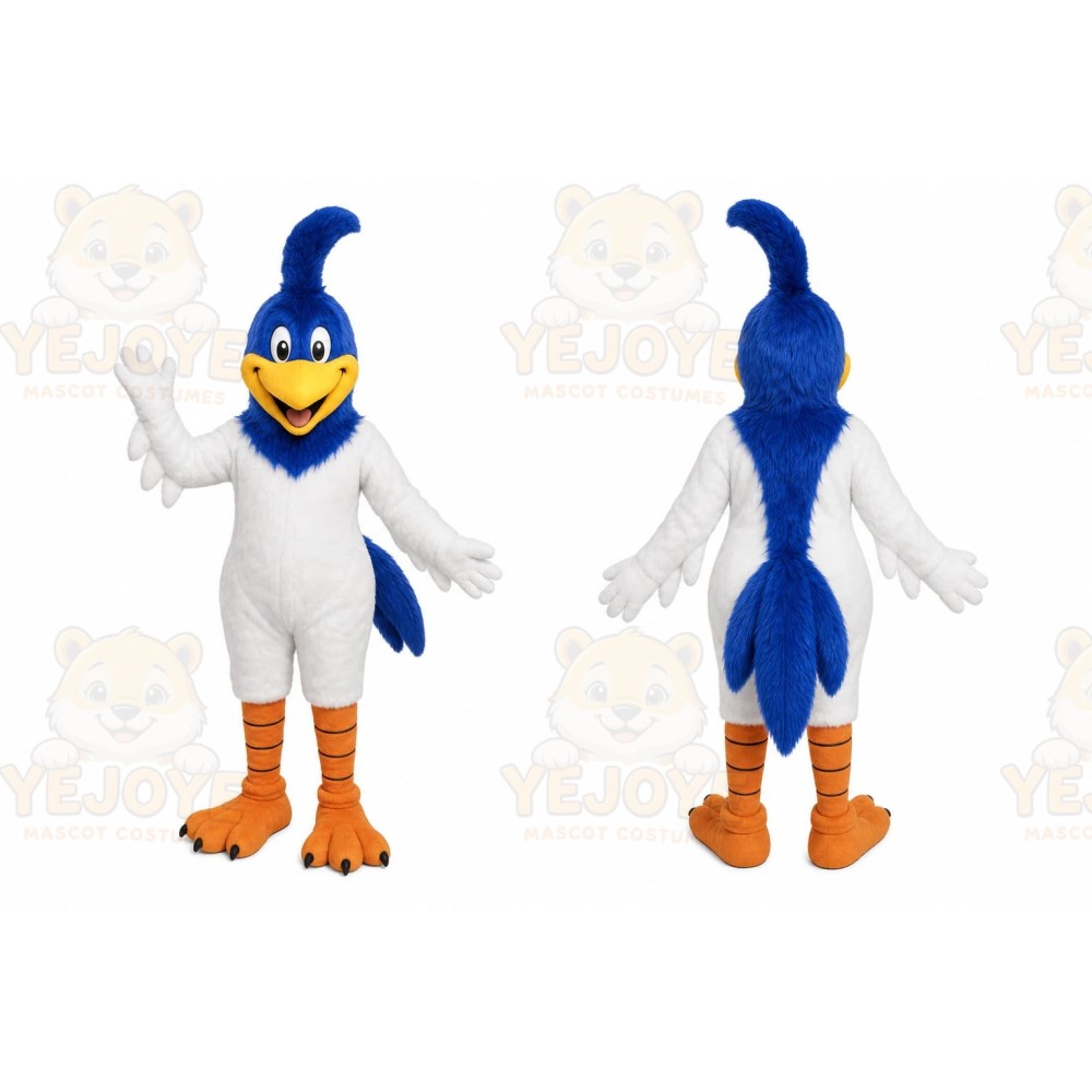 Blue Bird Mascot Costume with Custom Logo