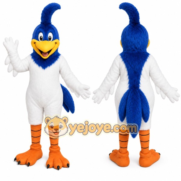 Blue Bird Mascot Costume with Custom Logo
