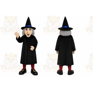Black Witch Mascot Costume with Custom Logo