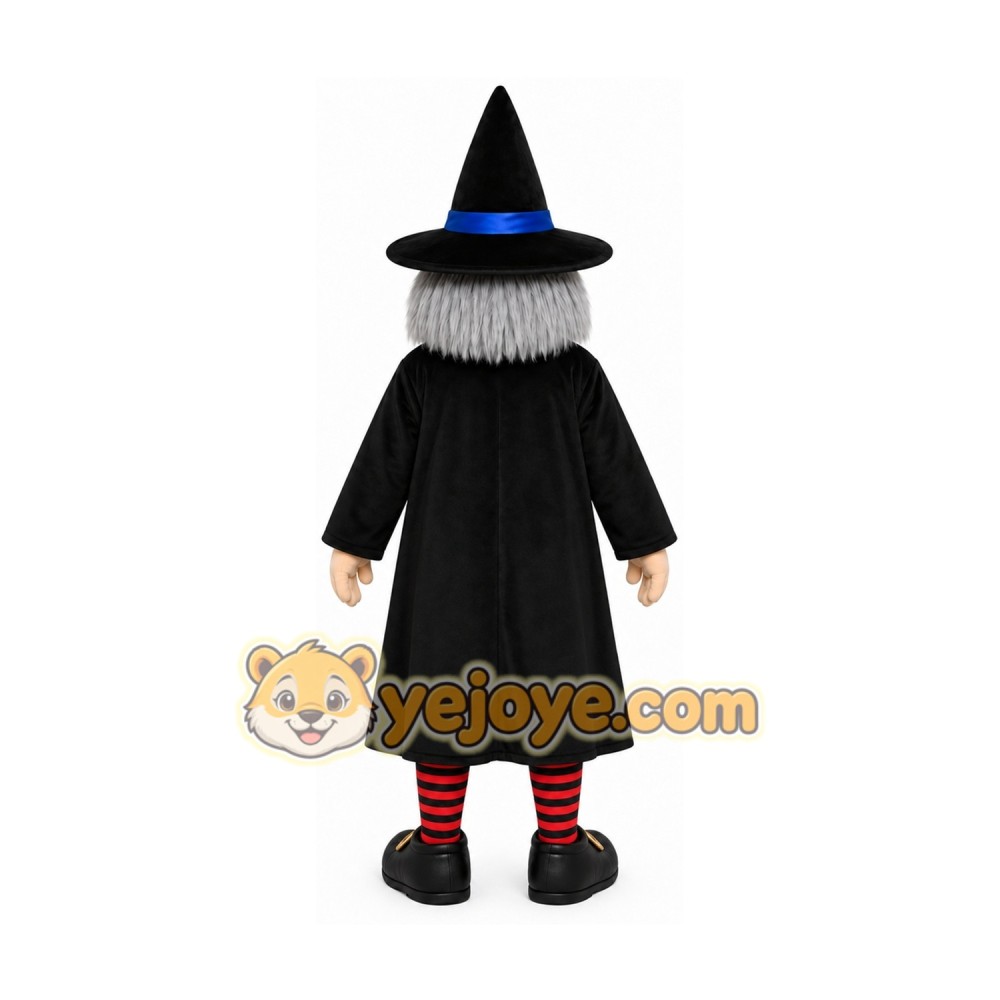 Black Witch Mascot Costume with Custom Logo Black Witch Mascot Costume with Custom Logo