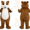 Brown Hamster Mascot Costume with Custom Logo