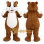 Brown Hamster Mascot Costume with Custom Logo