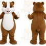 Brown Hamster Mascot Costume with Custom Logo