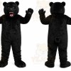 Black Bear Mascot Costume with Custom Logo