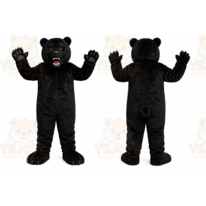 Black Bear Mascot Costume with Custom Logo